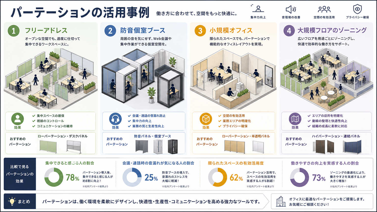 23区の内装事情を踏まえたパーテーション活用事例